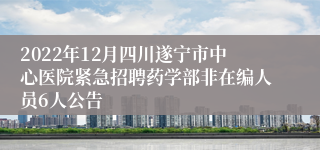 2022年12月四川遂宁市中心医院紧急招聘药学部非在编人员6人公告