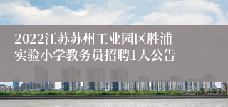 2022江苏苏州工业园区胜浦实验小学教务员招聘1人公告