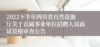 2022下半年四川省自然资源厅关于直属事业单位招聘人员面试资格审查公告