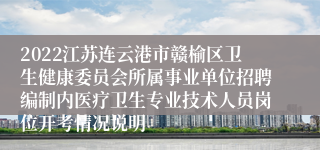 2022江苏连云港市赣榆区卫生健康委员会所属事业单位招聘编制内医疗卫生专业技术人员岗位开考情况说明