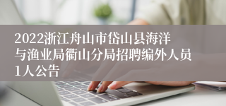 2022浙江舟山市岱山县海洋与渔业局衢山分局招聘编外人员1人公告