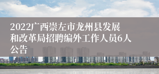 2022广西崇左市龙州县发展和改革局招聘编外工作人员6人公告