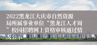 2022黑龙江大庆市自然资源局所属事业单位“黑龙江人才周”校园招聘网上资格审核通过情况公示