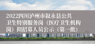 2022四川泸州市叙永县公共卫生特别服务岗（医疗卫生机构岗）拟招募人员公示（第一批）