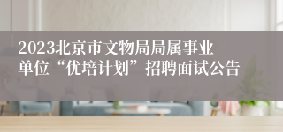 2023北京市文物局局属事业单位“优培计划”招聘面试公告