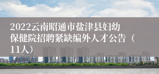 2022云南昭通市盐津县妇幼保健院招聘紧缺编外人才公告（11人）