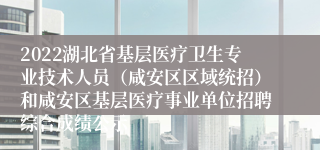 2022湖北省基层医疗卫生专业技术人员（咸安区区域统招）和咸安区基层医疗事业单位招聘综合成绩公示