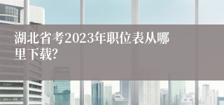 湖北省考2023年职位表从哪里下载？