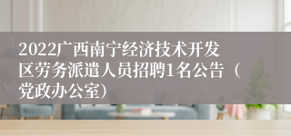 2022广西南宁经济技术开发区劳务派遣人员招聘1名公告（党政办公室）