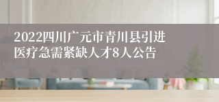 2022四川广元市青川县引进医疗急需紧缺人才8人公告