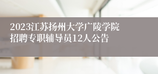 2023江苏扬州大学广陵学院招聘专职辅导员12人公告