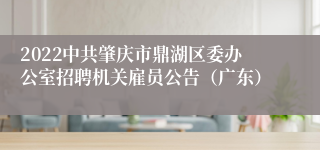 2022中共肇庆市鼎湖区委办公室招聘机关雇员公告（广东）