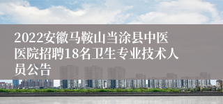 2022安徽马鞍山当涂县中医医院招聘18名卫生专业技术人员公告