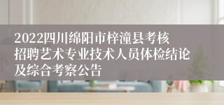 2022四川绵阳市梓潼县考核招聘艺术专业技术人员体检结论及综合考察公告