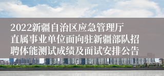 2022新疆自治区应急管理厅直属事业单位面向驻新疆部队招聘体能测试成绩及面试安排公告