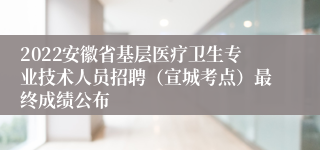 2022安徽省基层医疗卫生专业技术人员招聘（宣城考点）最终成绩公布