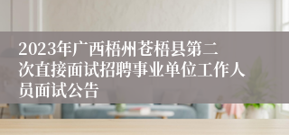 2023年广西梧州苍梧县第二次直接面试招聘事业单位工作人员面试公告