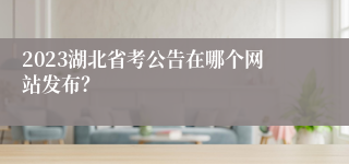 2023湖北省考公告在哪个网站发布？