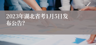 2023年湖北省考1月5日发布公告？