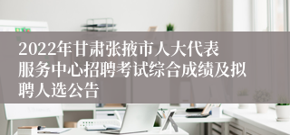 2022年甘肃张掖市人大代表服务中心招聘考试综合成绩及拟聘人选公告