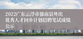 2022广东云浮市郁南县外出优秀人才回乡计划招聘笔试成绩公示