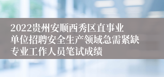 2022贵州安顺西秀区直事业单位招聘安全生产领域急需紧缺专业工作人员笔试成绩