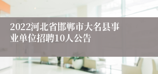 2022河北省邯郸市大名县事业单位招聘10人公告