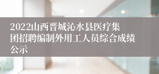 2022山西晋城沁水县医疗集团招聘编制外用工人员综合成绩公示