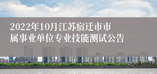 2022年10月江苏宿迁市市属事业单位专业技能测试公告