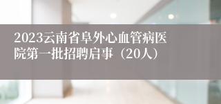 2023云南省阜外心血管病医院第一批招聘启事（20人）