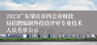 2023广东肇庆市四会市财政局招聘编制外投资评审专业技术人员名单公示