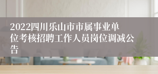 2022四川乐山市市属事业单位考核招聘工作人员岗位调减公告