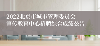 2022北京市城市管理委员会宣传教育中心招聘综合成绩公告