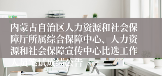 内蒙古自治区人力资源和社会保障厅所属综合保障中心、人力资源和社会保障宣传中心比选工作人员笔试成绩公告