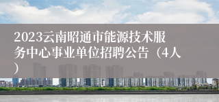 2023云南昭通市能源技术服务中心事业单位招聘公告（4人）