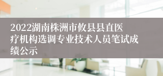 2022湖南株洲市攸县县直医疗机构选调专业技术人员笔试成绩公示