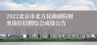 2022北京市北方昆曲剧院财务岗位招聘综合成绩公告