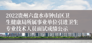 2022贵州六盘水市钟山区卫生健康局所属事业单位引进卫生专业技术人员面试成绩公示