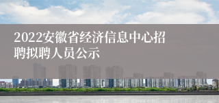 2022安徽省经济信息中心招聘拟聘人员公示