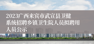 2023广西来宾市武宣县卫健系统招聘乡镇卫生院人员拟聘用人员公示