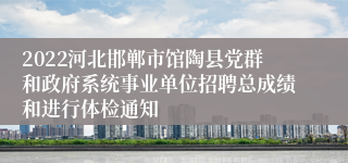 2022河北邯郸市馆陶县党群和政府系统事业单位招聘总成绩和进行体检通知