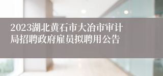 2023湖北黄石市大冶市审计局招聘政府雇员拟聘用公告