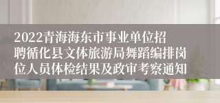 2022青海海东市事业单位招聘循化县文体旅游局舞蹈编排岗位人员体检结果及政审考察通知