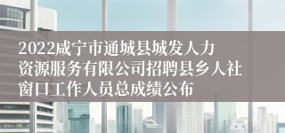 2022咸宁市通城县城发人力资源服务有限公司招聘县乡人社窗口工作人员总成绩公布