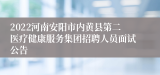 2022河南安阳市内黄县第二医疗健康服务集团招聘人员面试公告