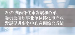 2022湖南怀化市发展和改革委员会所属事业单位怀化市产业发展促进事务中心选调综合成绩公告