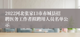 2022河北张家口市赤城县招聘医务工作者拟聘用人员名单公示