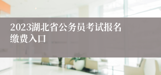 2023湖北省公务员考试报名缴费入口