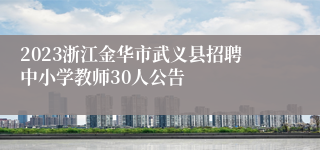 2023浙江金华市武义县招聘中小学教师30人公告