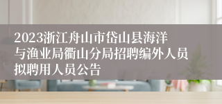 2023浙江舟山市岱山县海洋与渔业局衢山分局招聘编外人员拟聘用人员公告